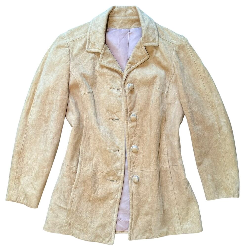 Highlander 1960s Suede Jacket Tan Vintage Coat Women’s 8 Retro